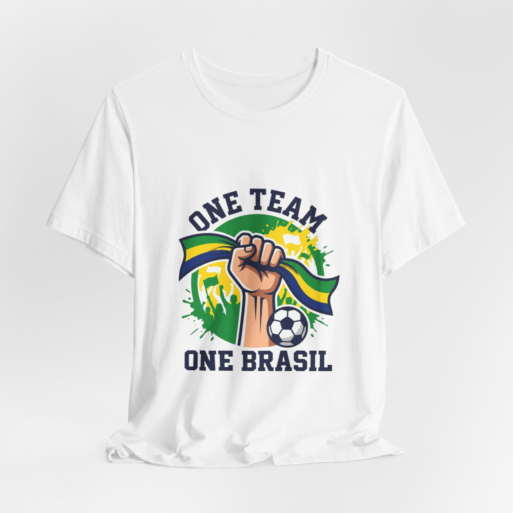 One Team One Brasil T-Shirt | Brazil Soccer, Country Pride, Retro Supporters