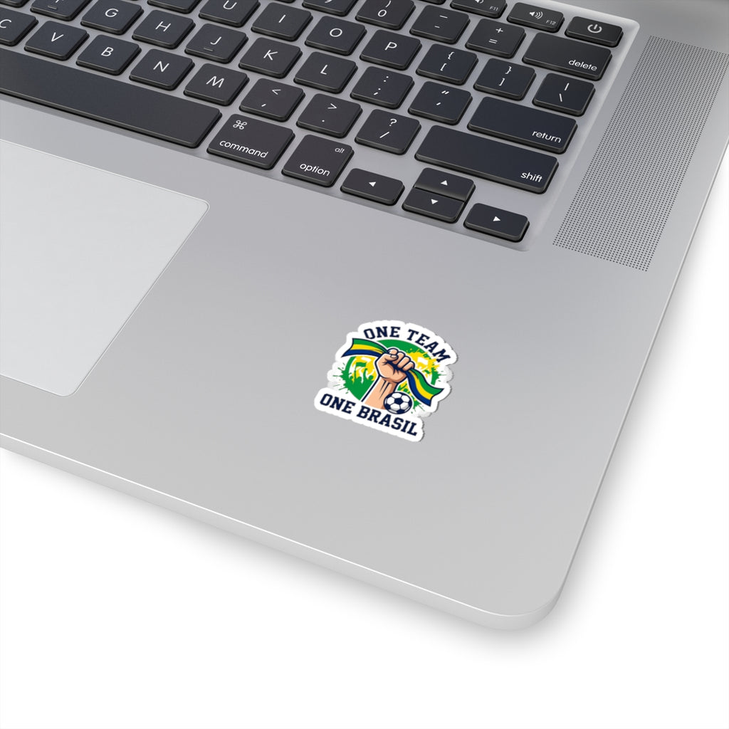 One Team One Brasil Sticker | country pride, retro soccer