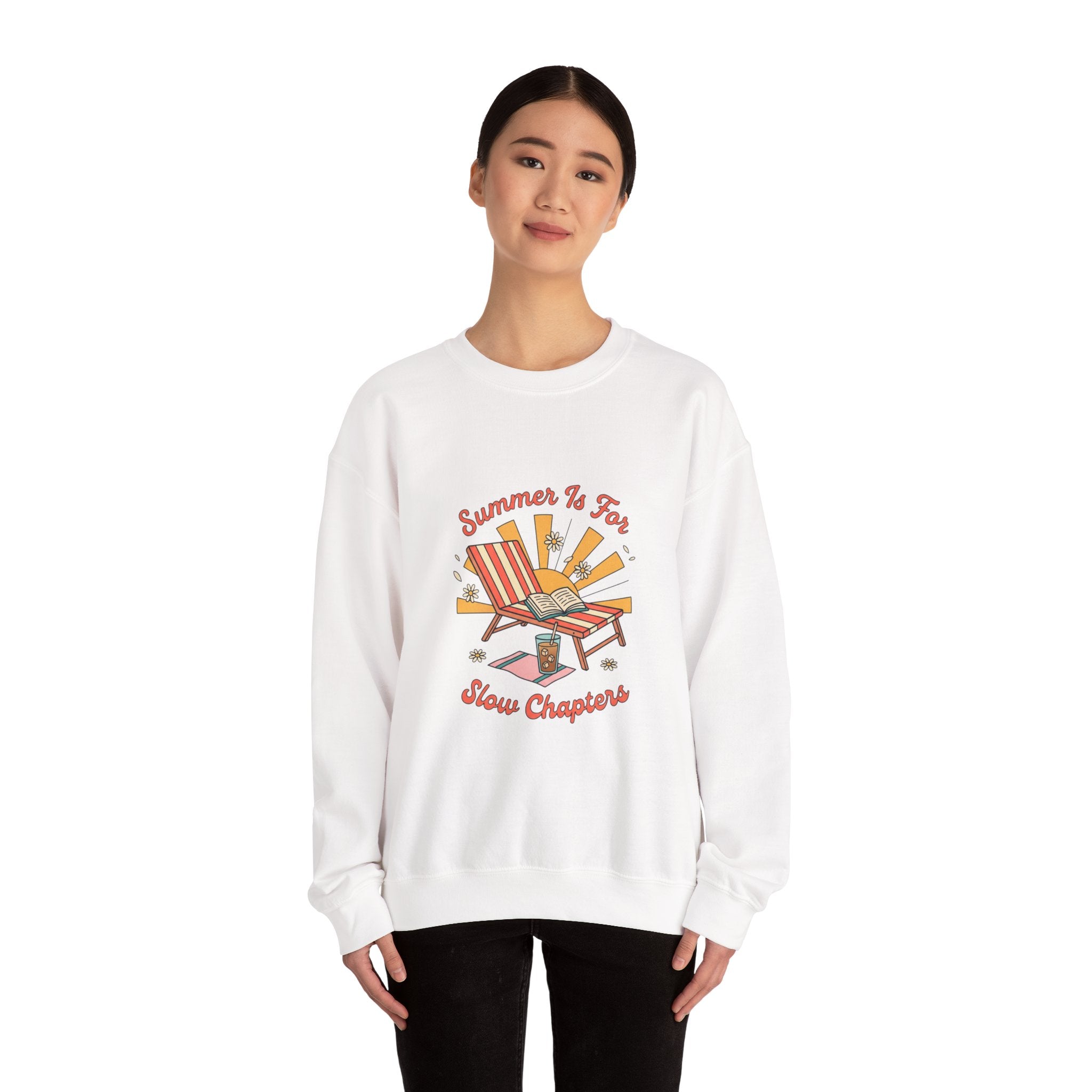 Summer Is For Slow Chapters Crewneck, summer aesthetic, retro coastal vibes