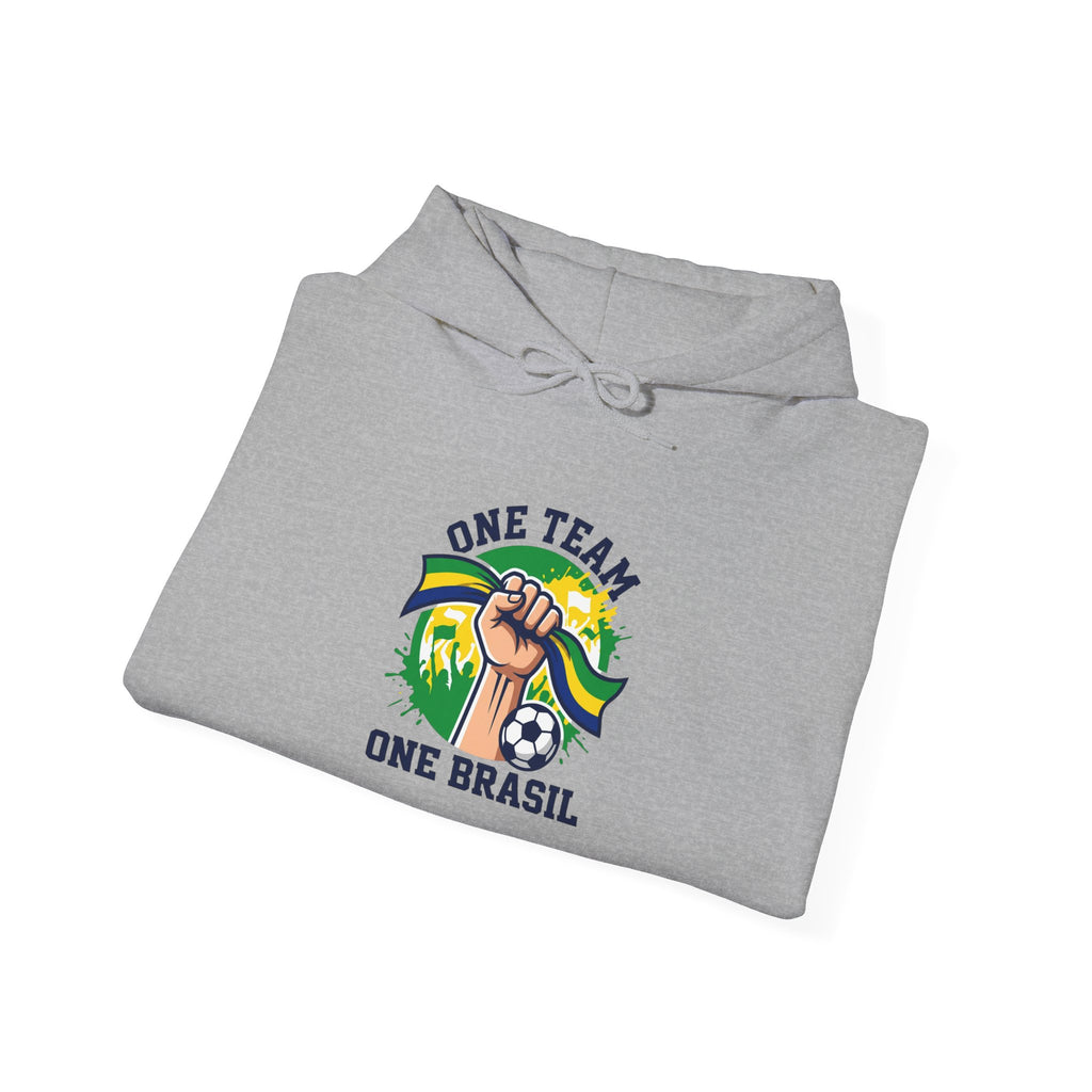 One Team One Brasil Hoodie | country pride, retro soccer