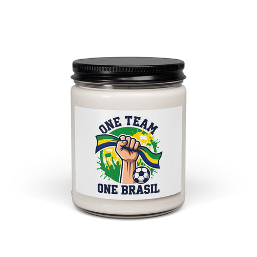 One Team One Brasil Candle, Country Pride Retro Soccer, National Colors