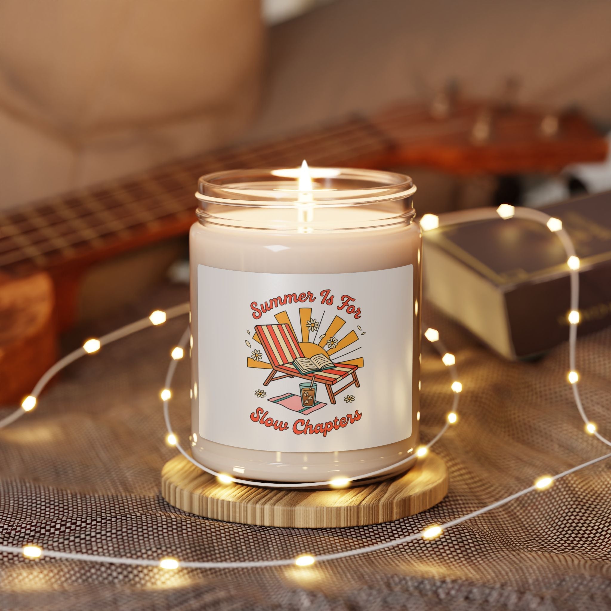 Sunny Coastal Chair Candle, Soy Candle | Summer Aesthetic, Retro Pastel