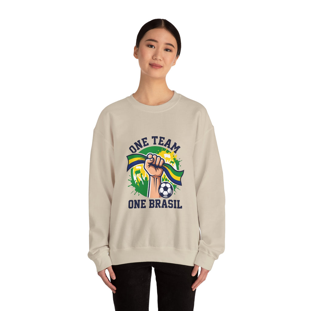 One Team One Brasil Sweatshirt | country pride, retro soccer
