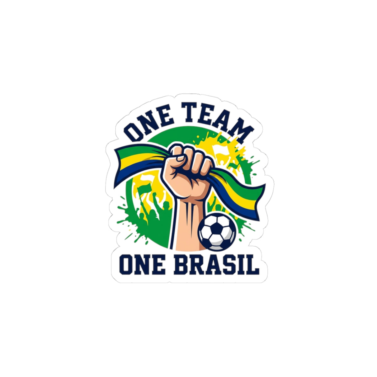 One Team One Brasil Sticker | country pride, retro soccer