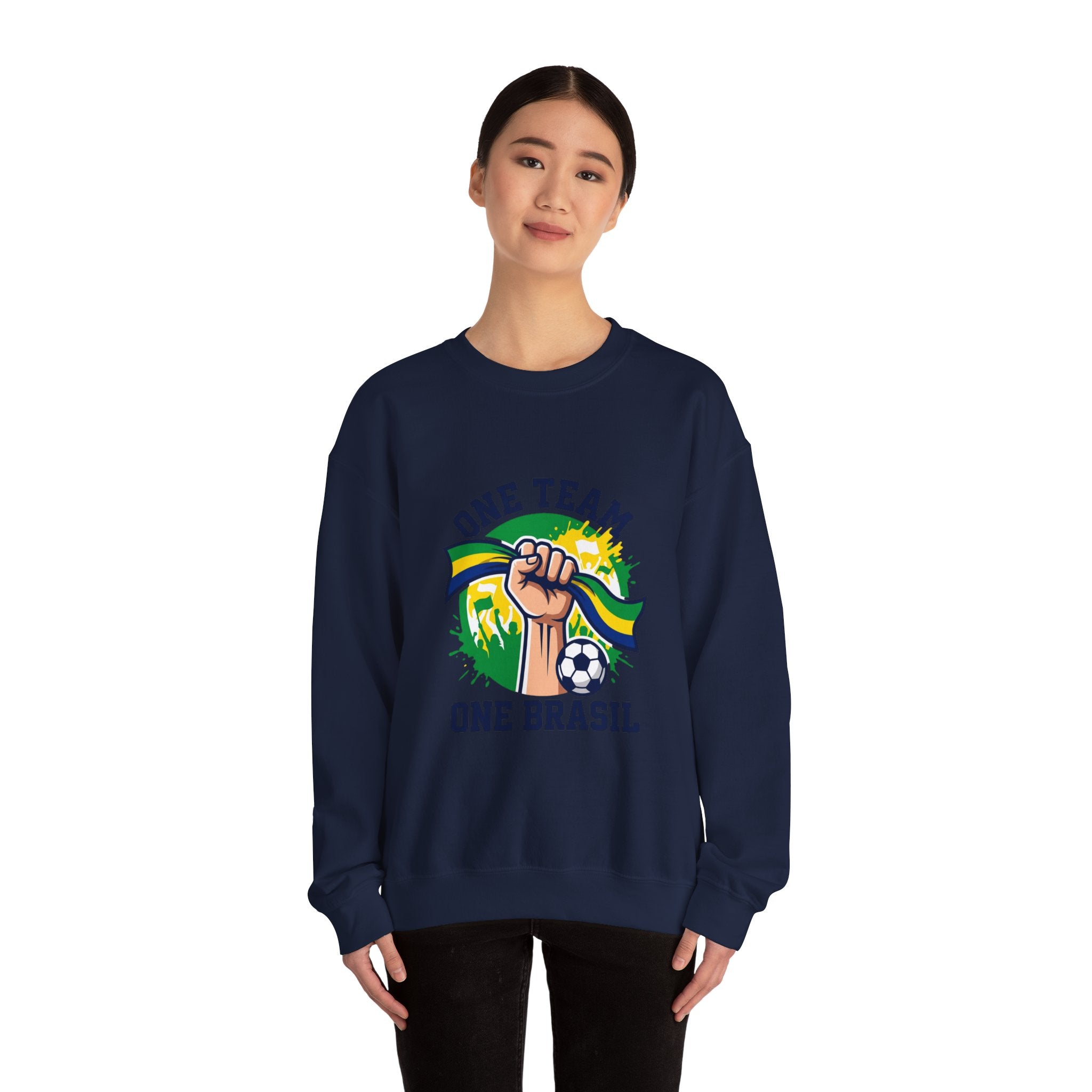 One Team One Brasil Sweatshirt | country pride, retro soccer