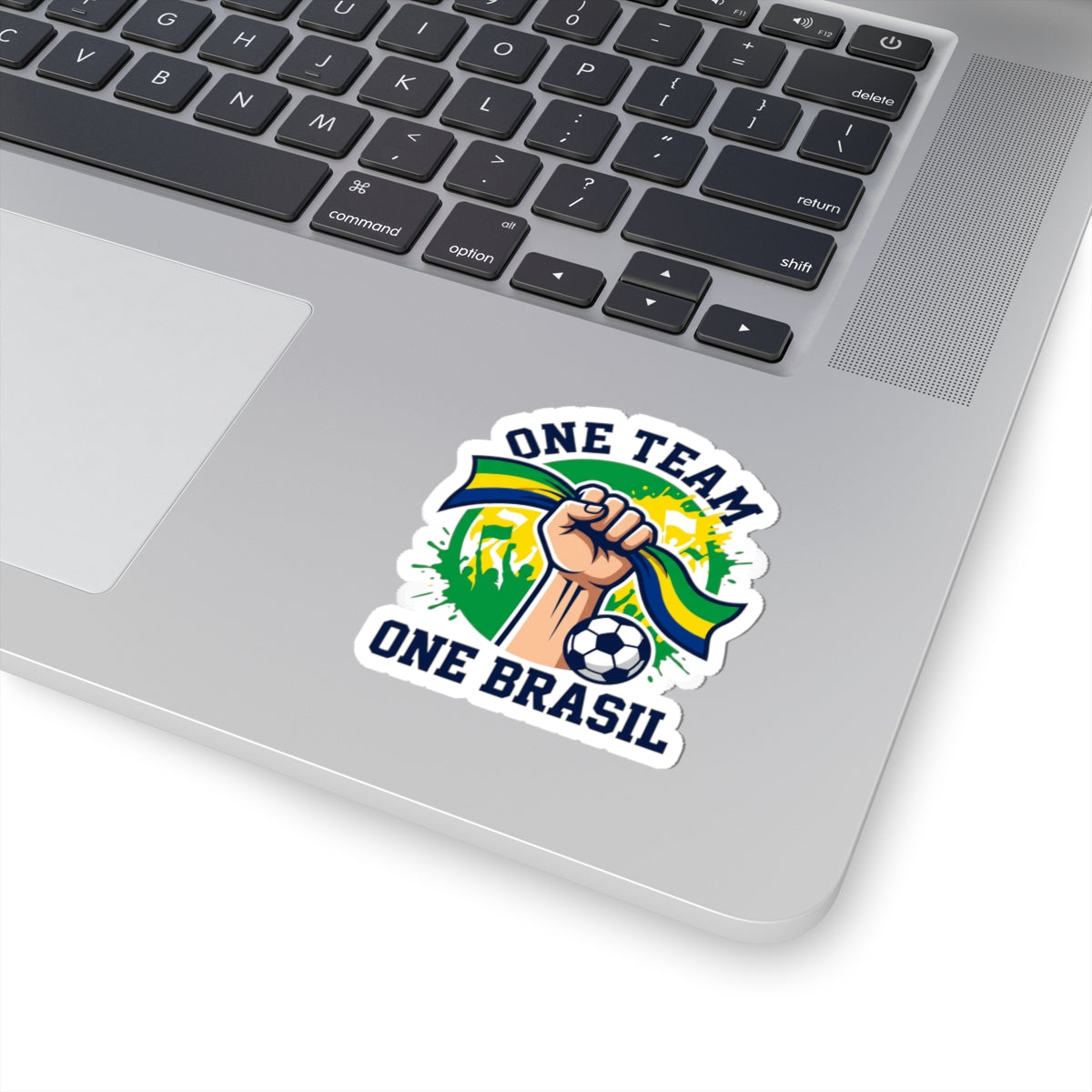 One Team One Brasil Sticker | country pride, retro soccer
