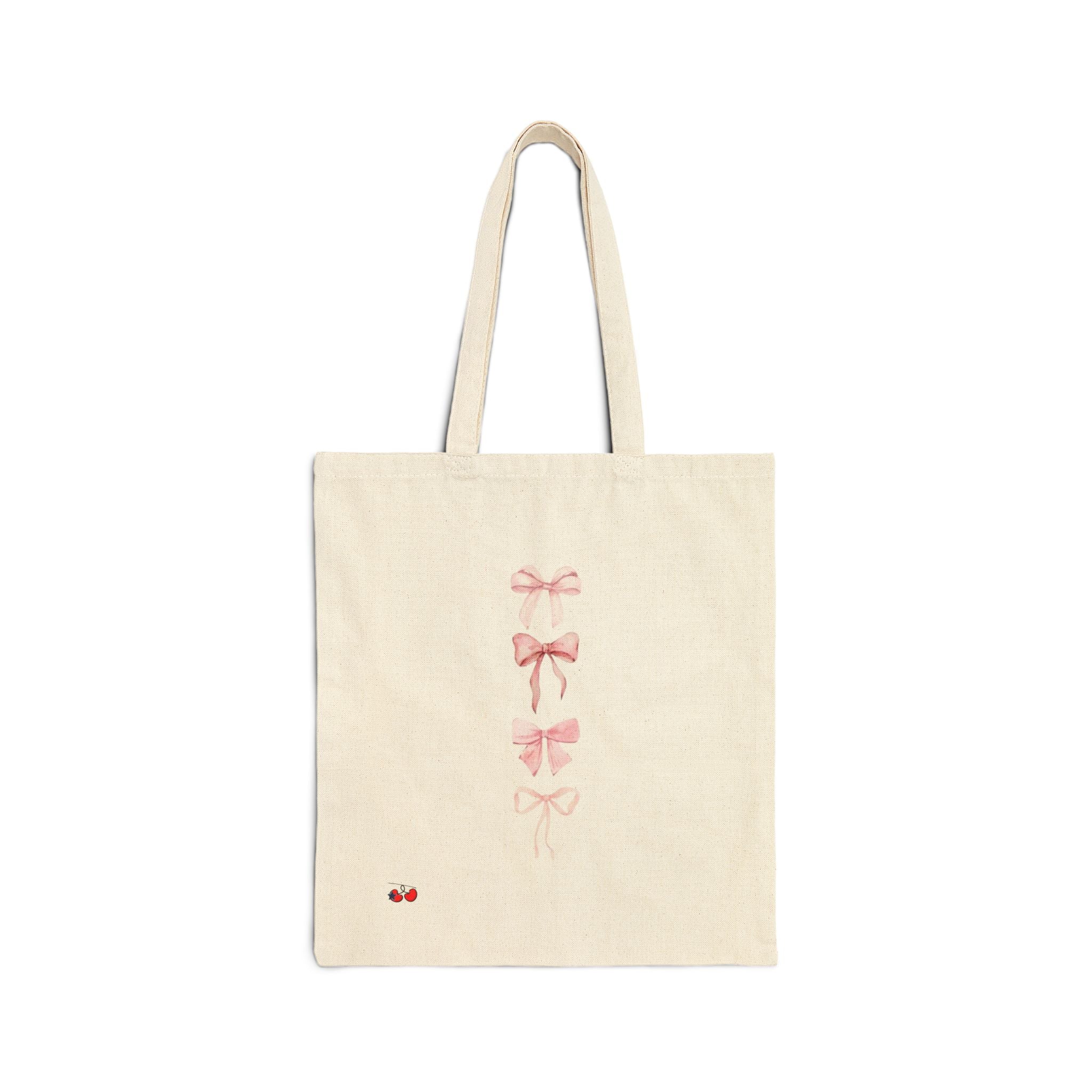 Pink Bow canvas tote Bag
