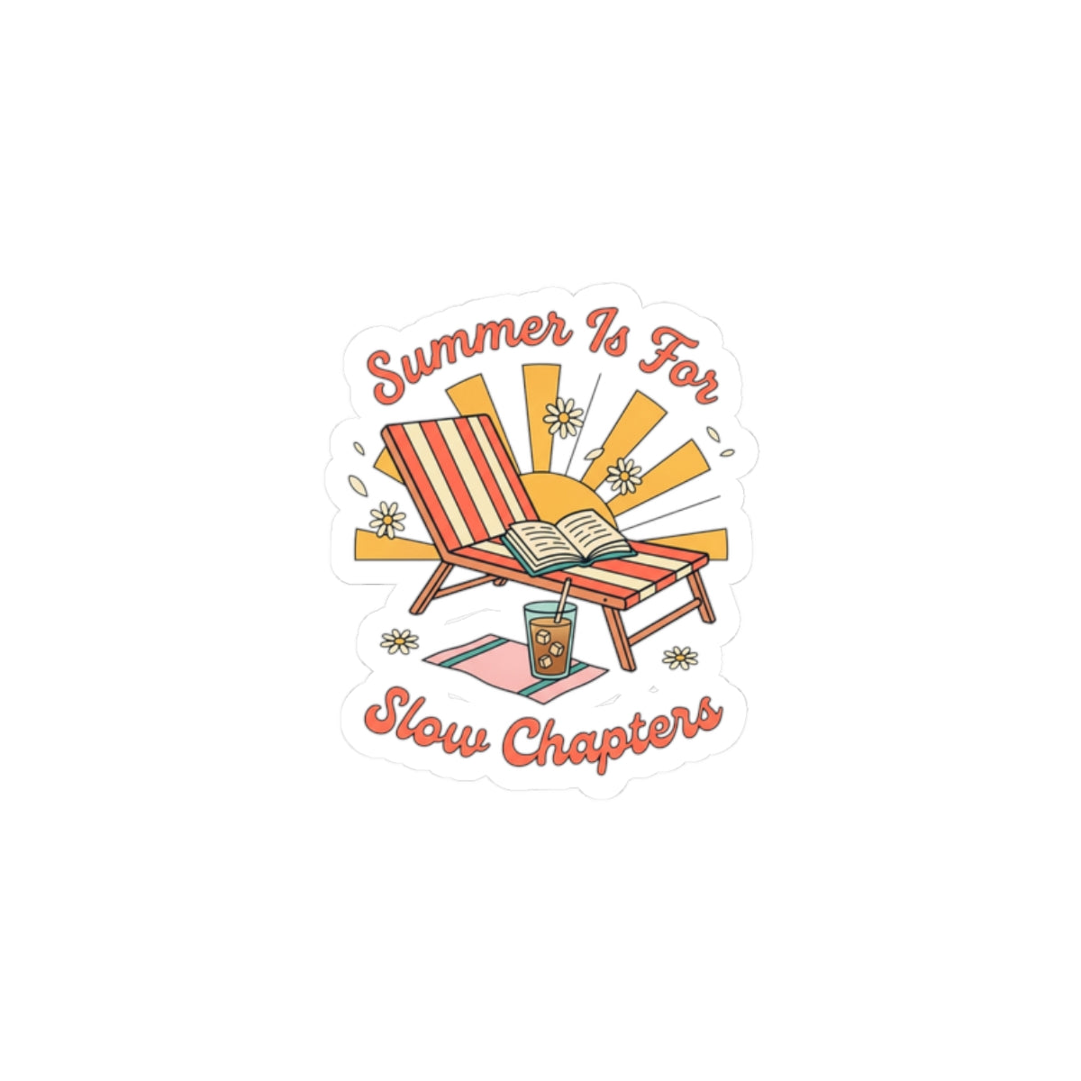 Summer Is For Slow Chapters Sticker | summer aesthetic, pastel coastal vibes