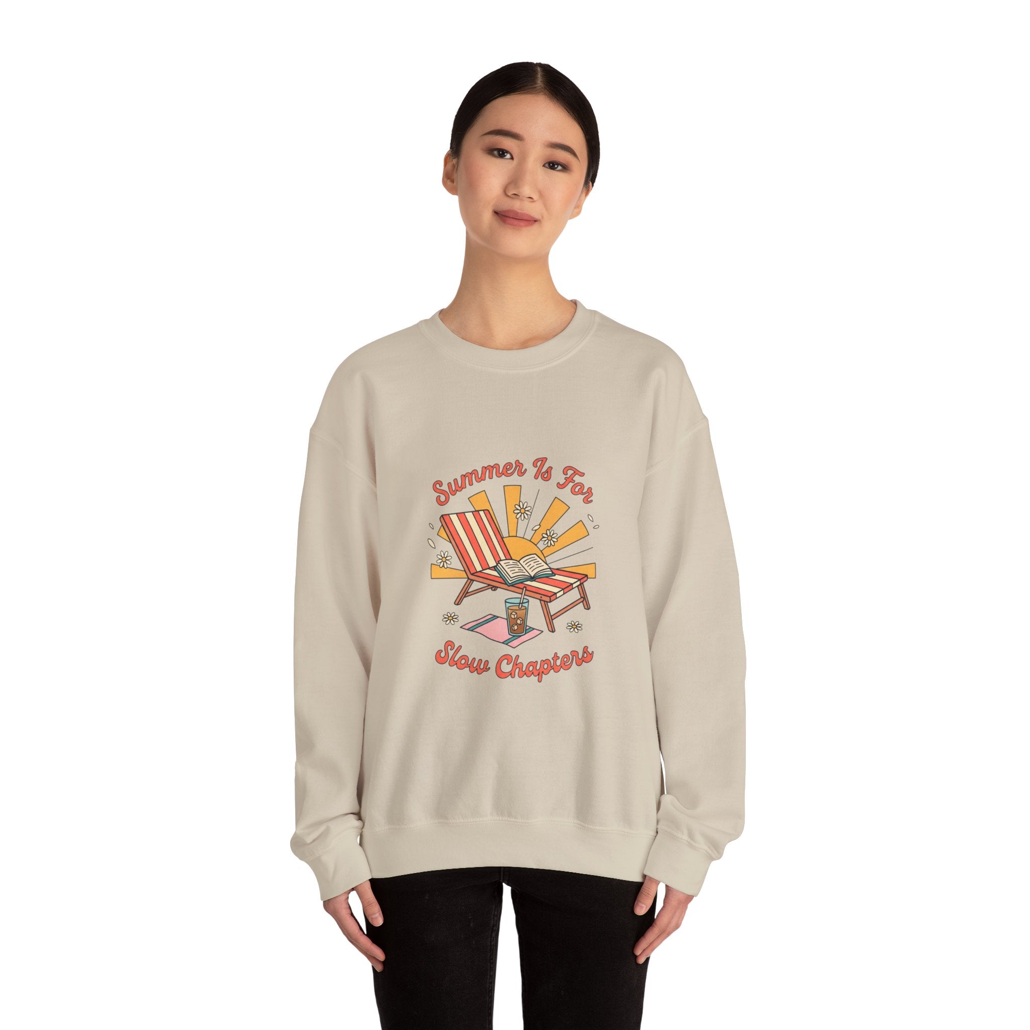 Summer Is For Slow Chapters Crewneck, summer aesthetic, retro coastal vibes