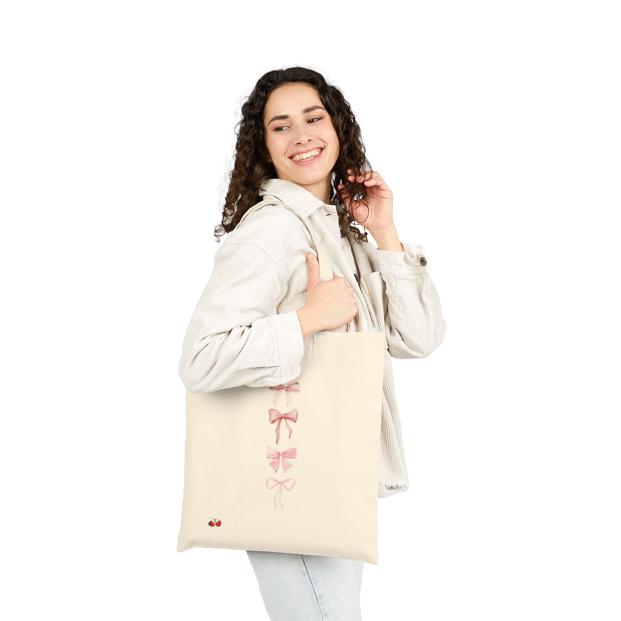 Pink Bow canvas tote Bag